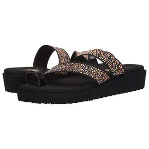 Women's Muk Luks 11 Black Multicolor Embellishments Callie Sandals